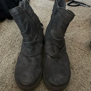 Grey Zip up Booties
